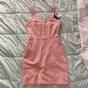 Pink denim dress